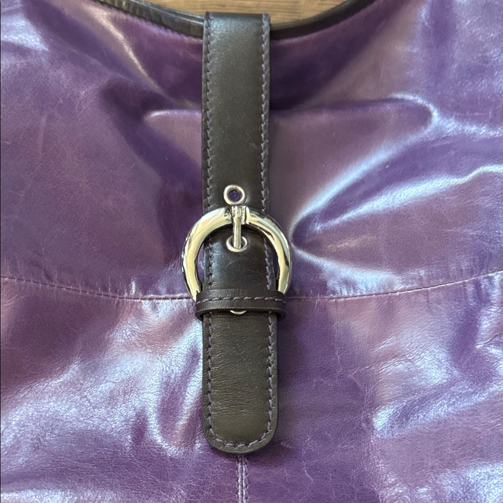 Nino BOSSI Purple Leather Shoulder Bag - Picture 2 of 11